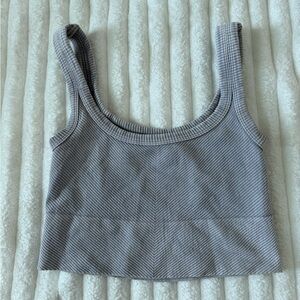 Nikibiki Ribbed Cropped Tank in Light Gray